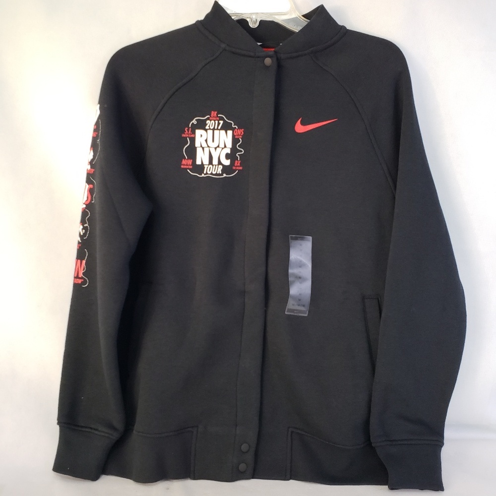 Womens Nike Run NYC Tour 2017 Black Button Jacket